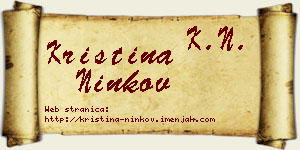 Kristina Ninkov vizit kartica